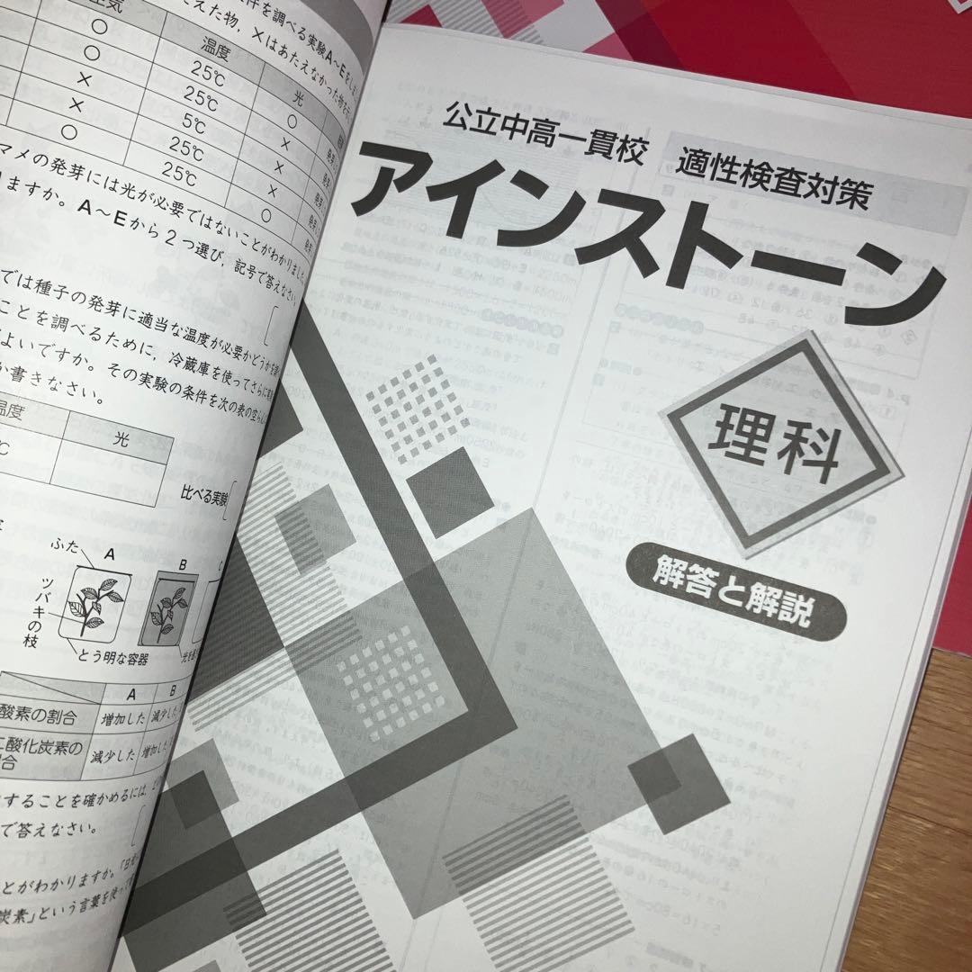 【中学入試】適性検査対策4冊セット　国語算数理科社会　アインストーン