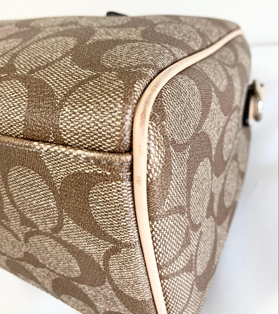 COACH コーチ PVC 2wayミニボストン 斜め掛けショルダーストラップ付