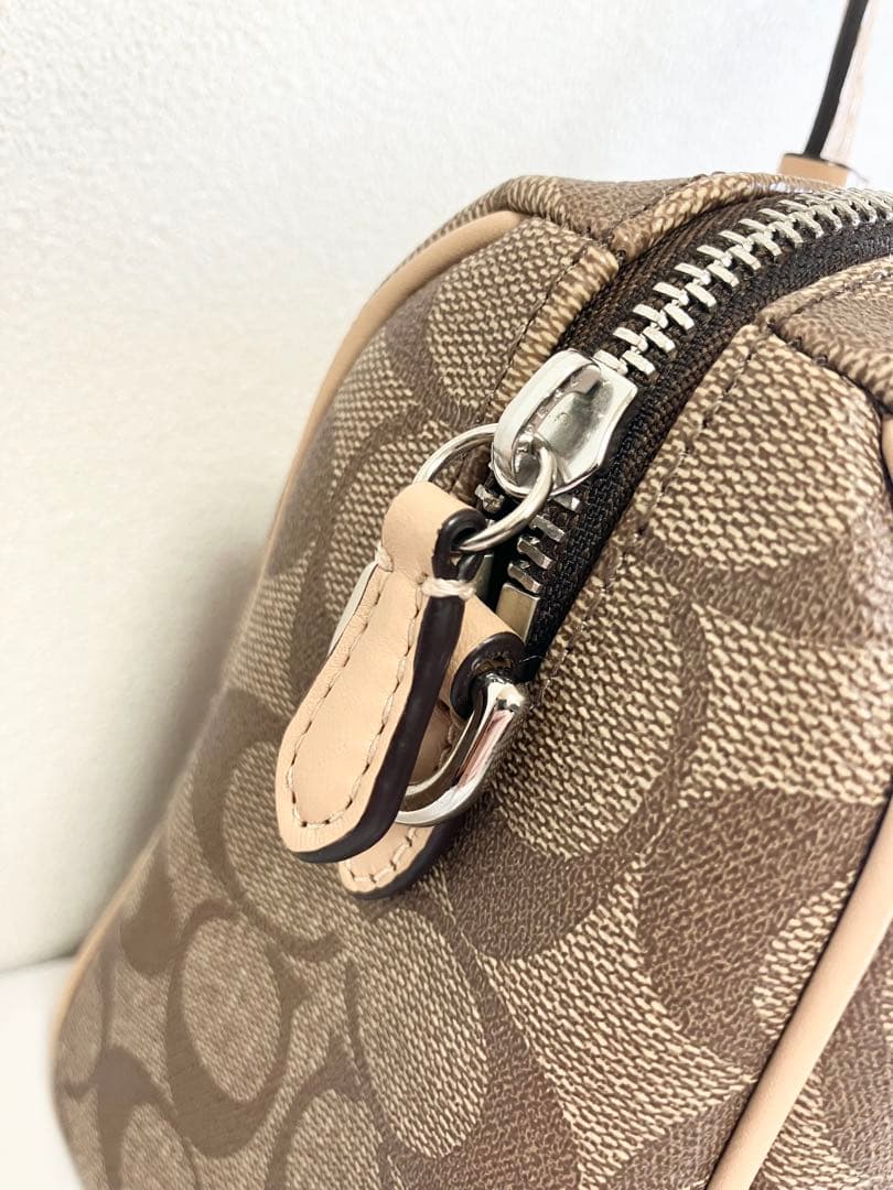 COACH コーチ PVC 2wayミニボストン 斜め掛けショルダーストラップ付