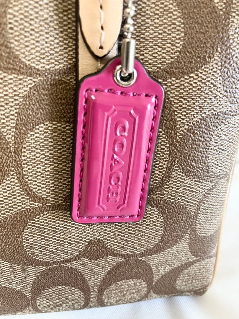 COACH コーチ PVC 2wayミニボストン 斜め掛けショルダーストラップ付