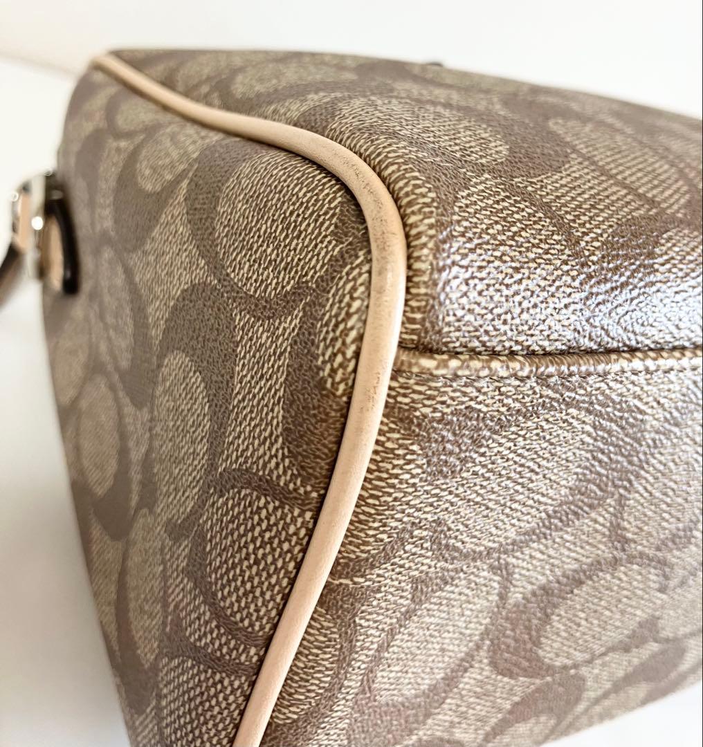 COACH コーチ PVC 2wayミニボストン 斜め掛けショルダーストラップ付