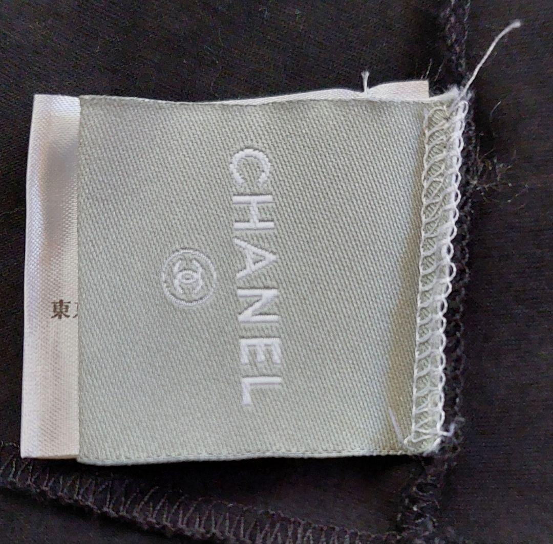 CHANEL　シャネル　スポーツライン　Tシャツ　黒　裾フリル　Size42
