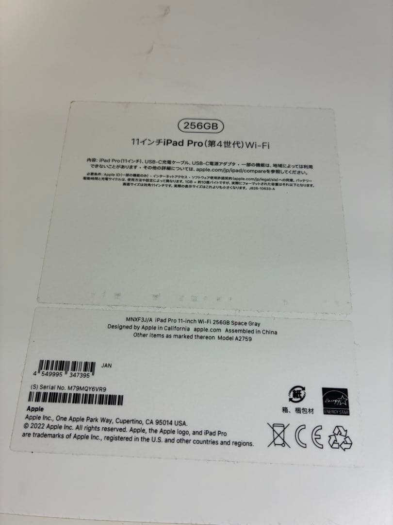 iPad pro 11インチ 第4世代 256GB Apple Pencil