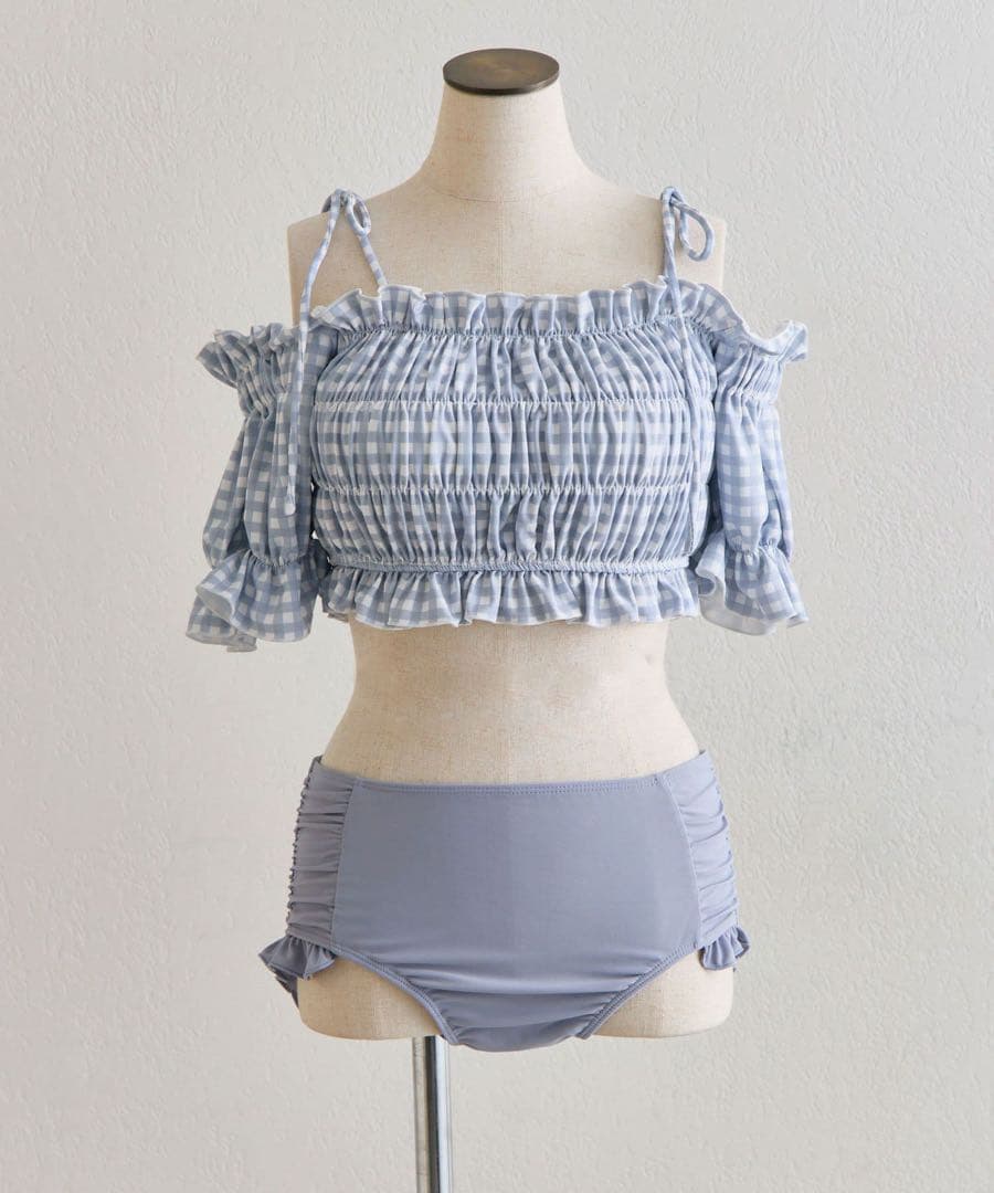 OLIVE des OLIVE SWIM WEAR 2022 サックス チェック