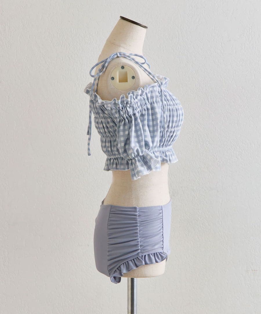 OLIVE des OLIVE SWIM WEAR 2022 サックス チェック