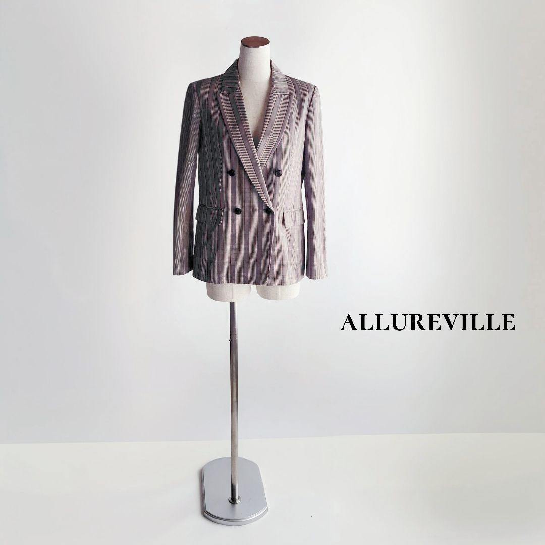 allureville 2/M グレンチェック テーラードジャケット ダブル