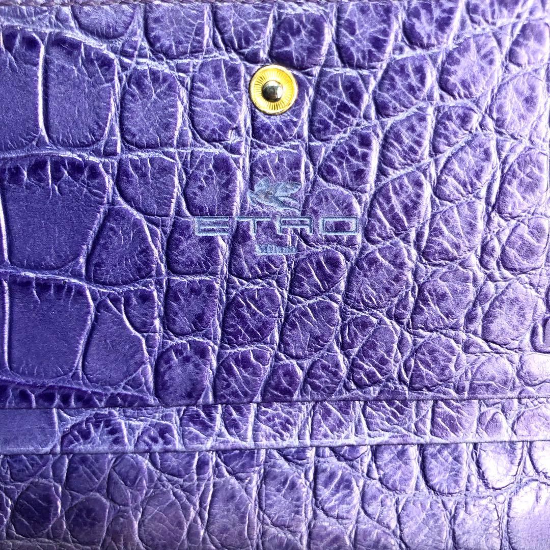 ✨️希少✨️ ETRO エトロ マルゴット ペイズリー ペガサス 長財布 ペガソ 紫