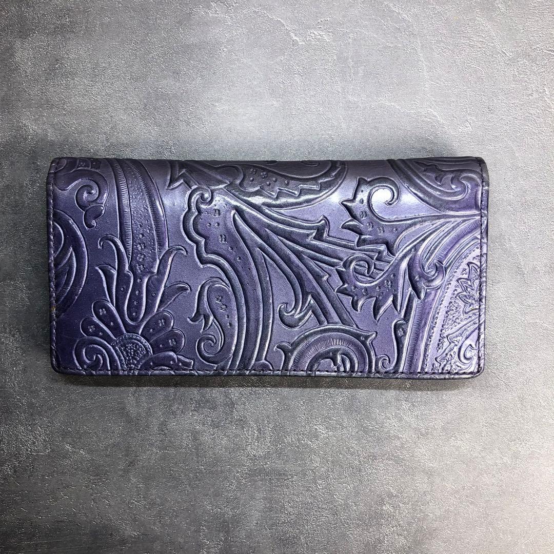 ✨️希少✨️ ETRO エトロ マルゴット ペイズリー ペガサス 長財布 ペガソ 紫