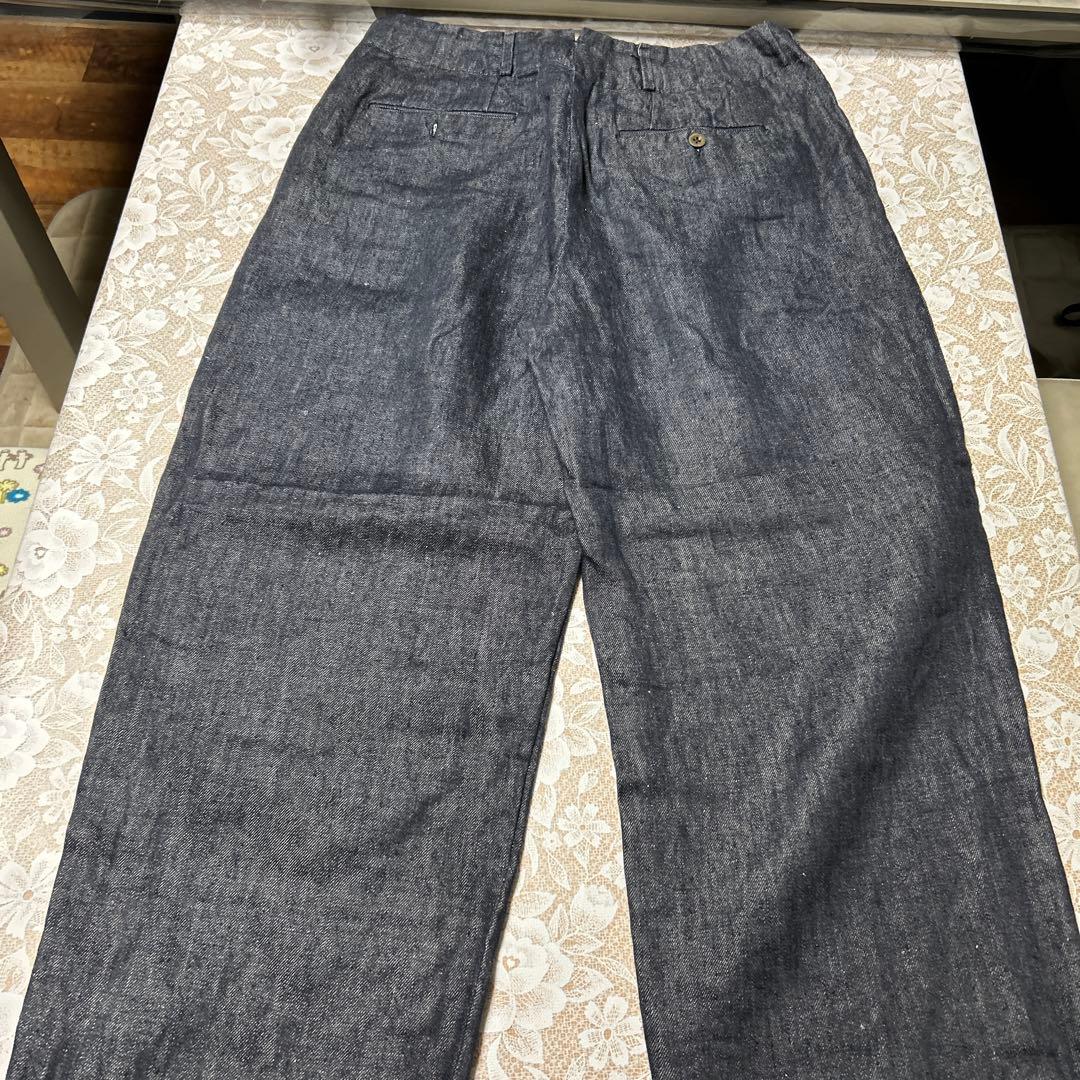 45Rリネンデニムサスペンダーワイドパンツ