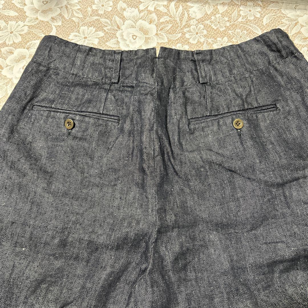 45Rリネンデニムサスペンダーワイドパンツ