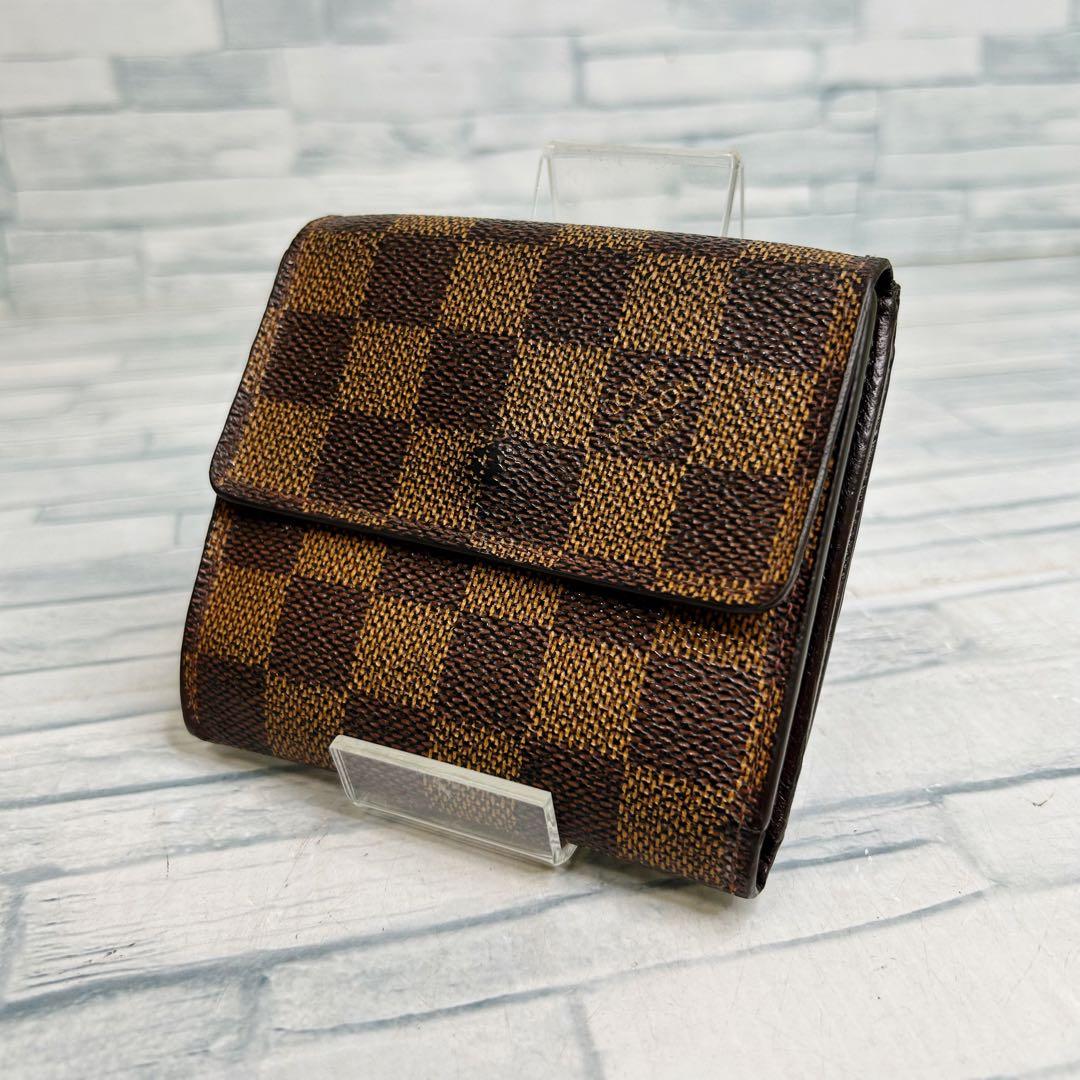 極美品　55 VUITTON ルイヴィトンダミエ 三つ折り財布　Wホック kr8