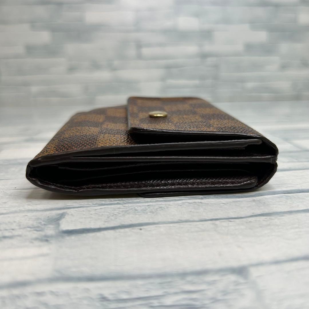 極美品　55 VUITTON ルイヴィトンダミエ 三つ折り財布　Wホック kr8