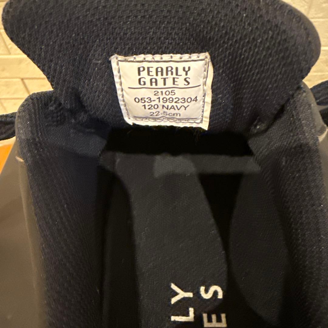 PEARLY GATES ネイビー オールレザーゴルフシューズ