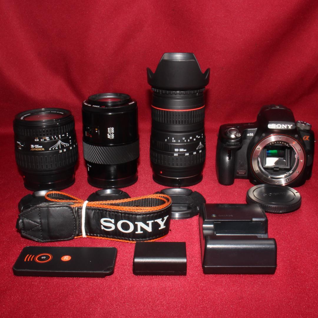 ✨スマホに転送セット付き✨❤️SONY SLT-A55V トリプルレンズ❤️