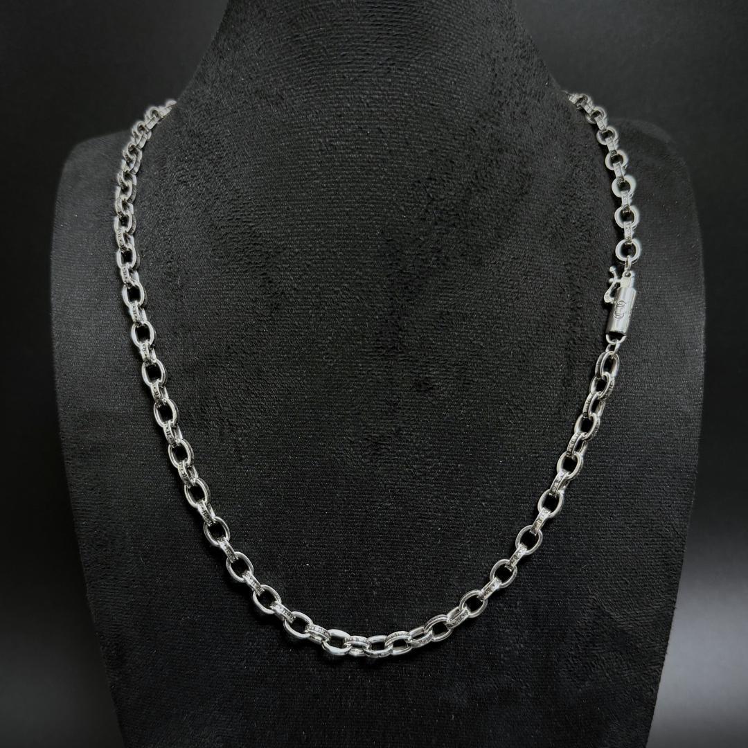 ペーパーチェーン ネックレス シルバー925 40-60cm 6mm