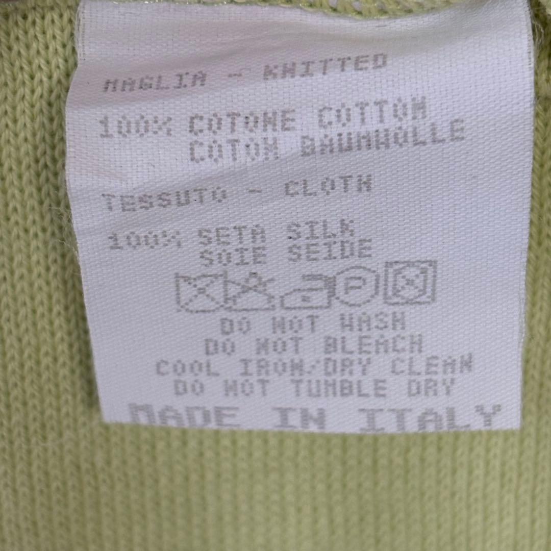 エトロ ETRO ペイズリー柄切替カーディガン シルク コットン イエロー 42