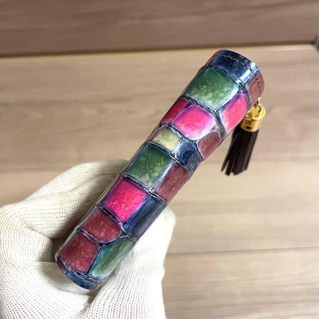 未使用級/アタオ　二つ折り財布　メリヴィトロ　ステンドグラス　マルチカラー