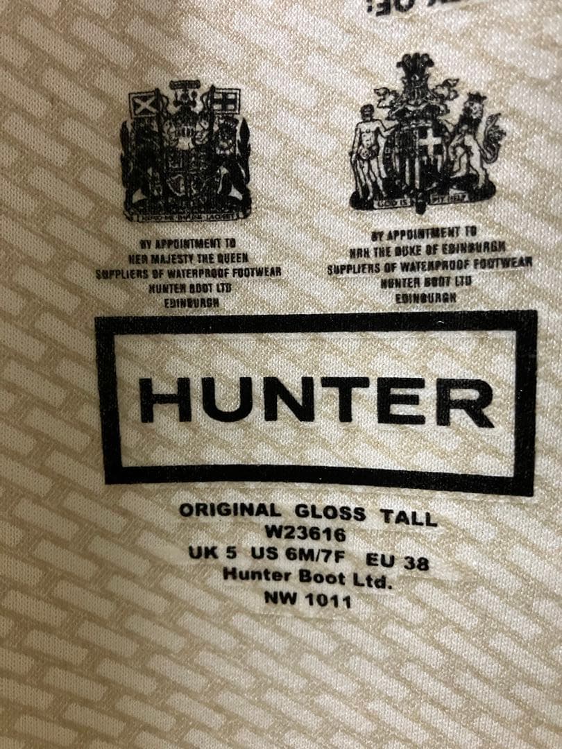 靴 HUNTER ORIGINAL GLOSS TALL UK5 US7 EU38
