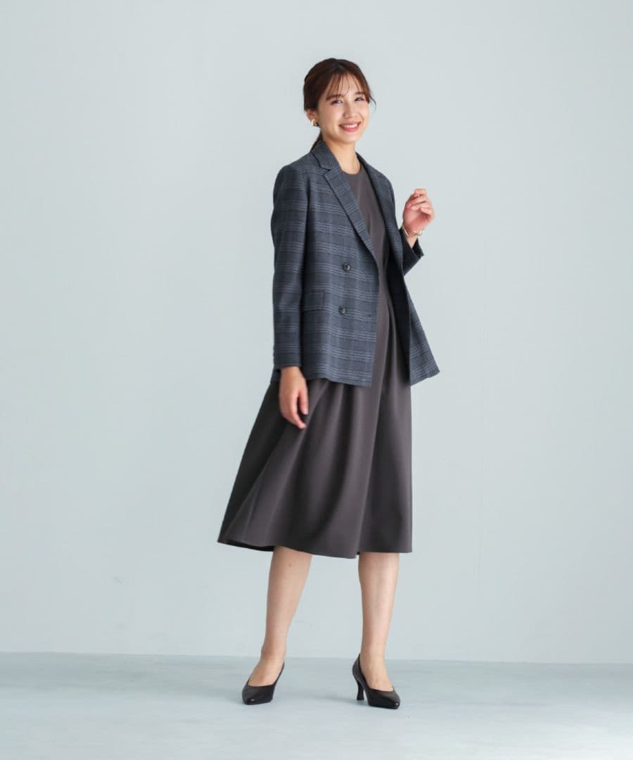 SALE 50％OFF 洗える トラッドチェック・テーラードダブルジャケット
