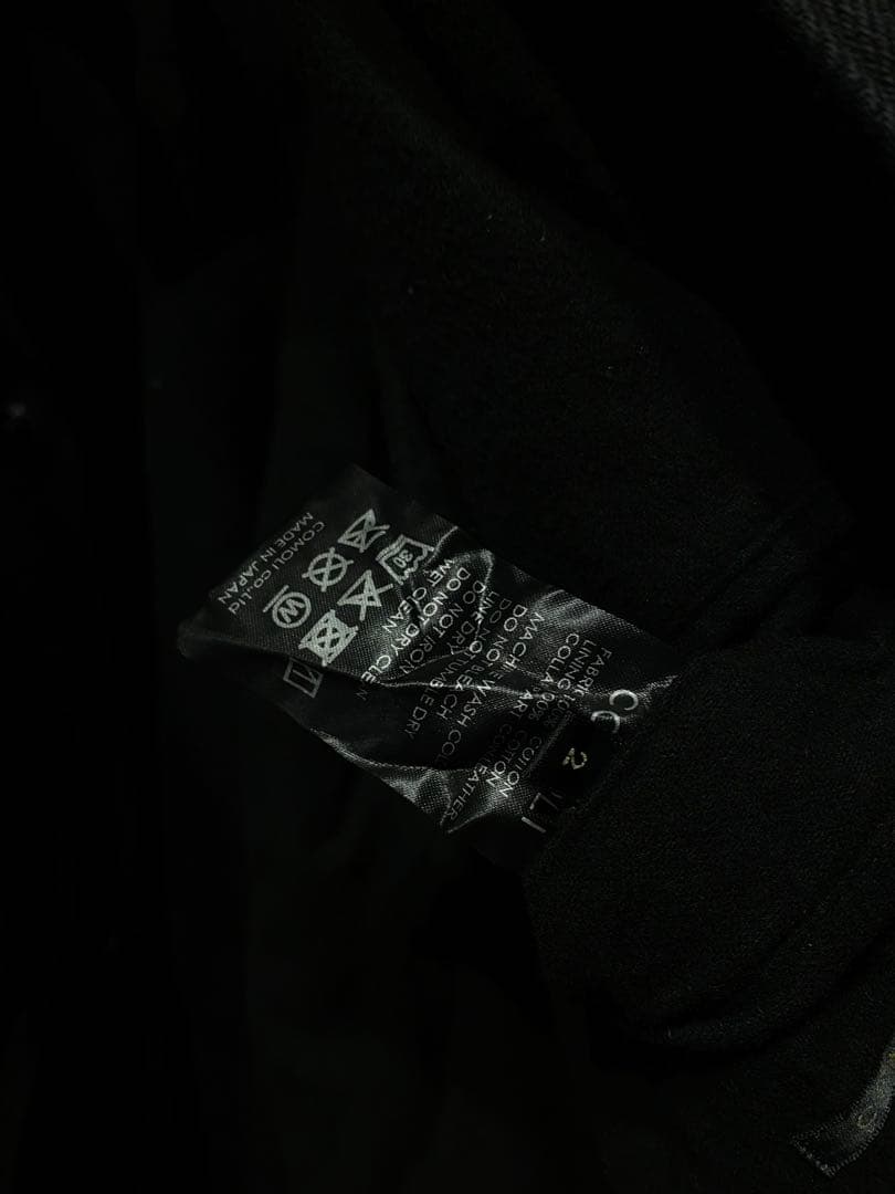 comoli ブラックデニムレザージャケット　襟レザー　size2 25aw