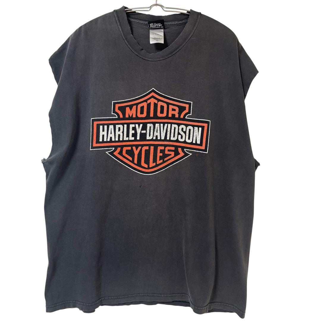 USA製 Harley-Davidson 両面 ノースリーブ Tシャツ フェード