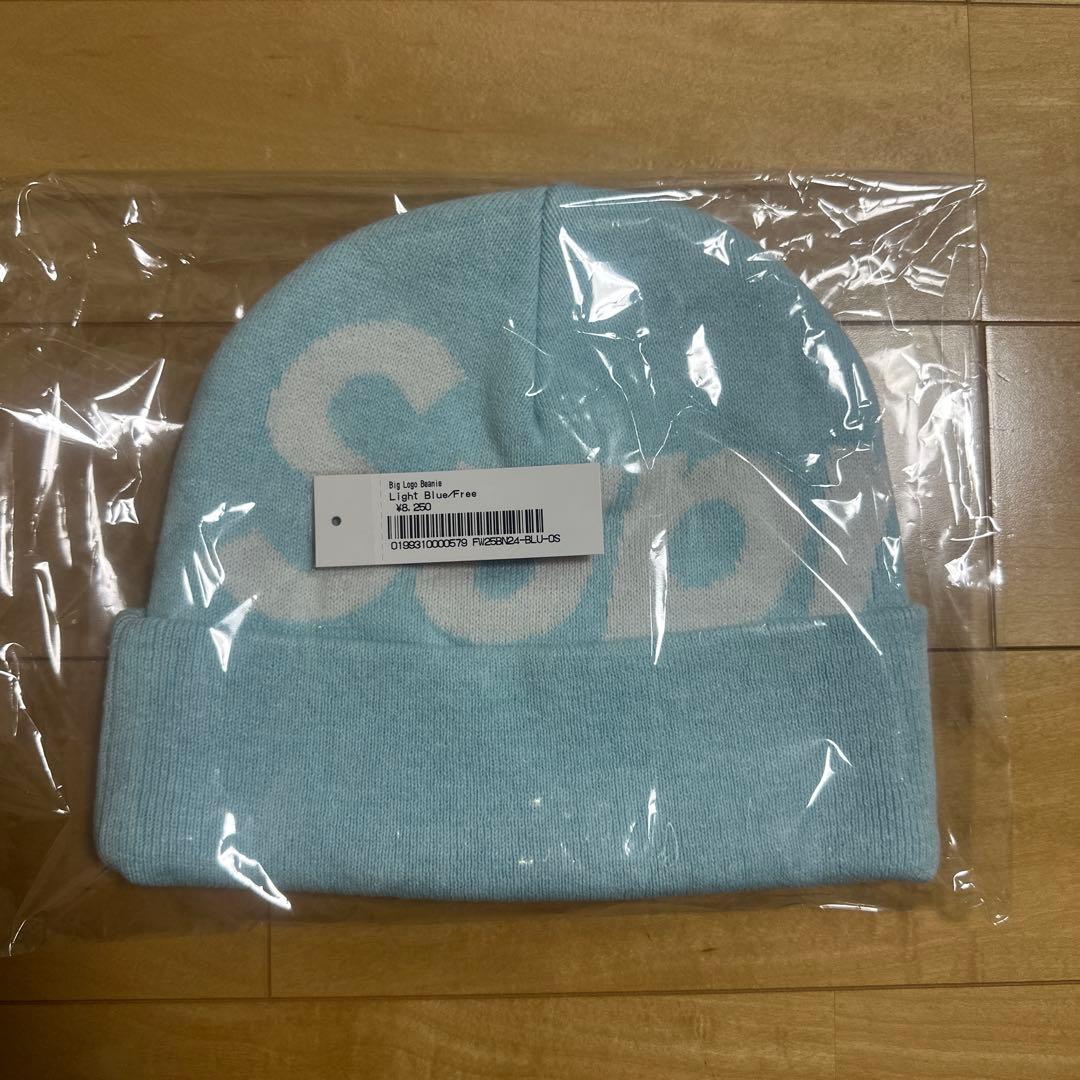帽子 supreme Big Logo Beanie Light Blue