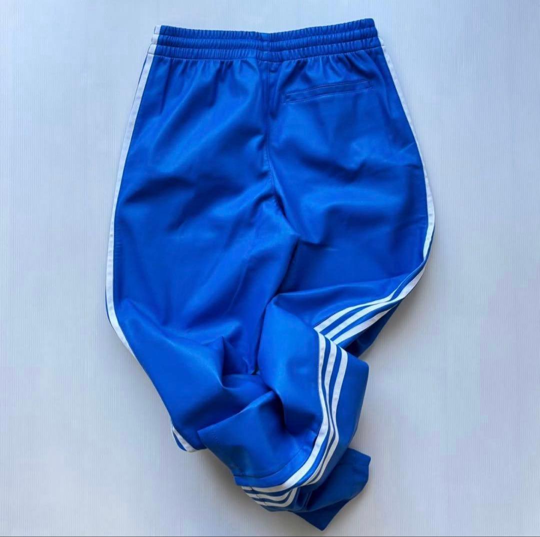 新品　adidas フェイクレザー ファイヤーバード トラックパンツ青2XL