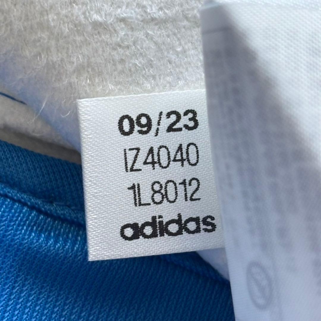 新品　adidas フェイクレザー ファイヤーバード トラックパンツ青2XL