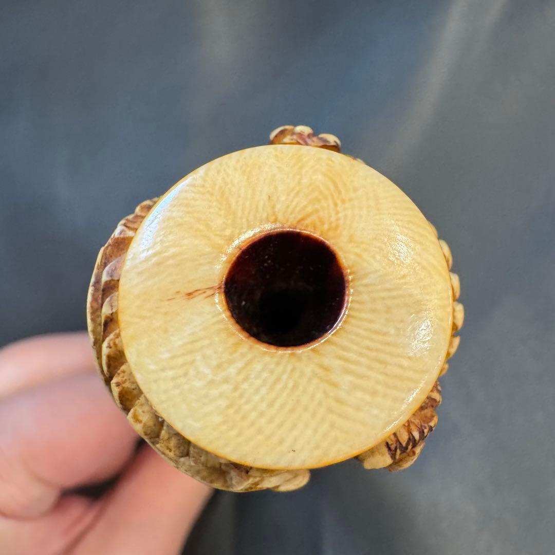 マンモス牙製 龍彫刻煙管　82g