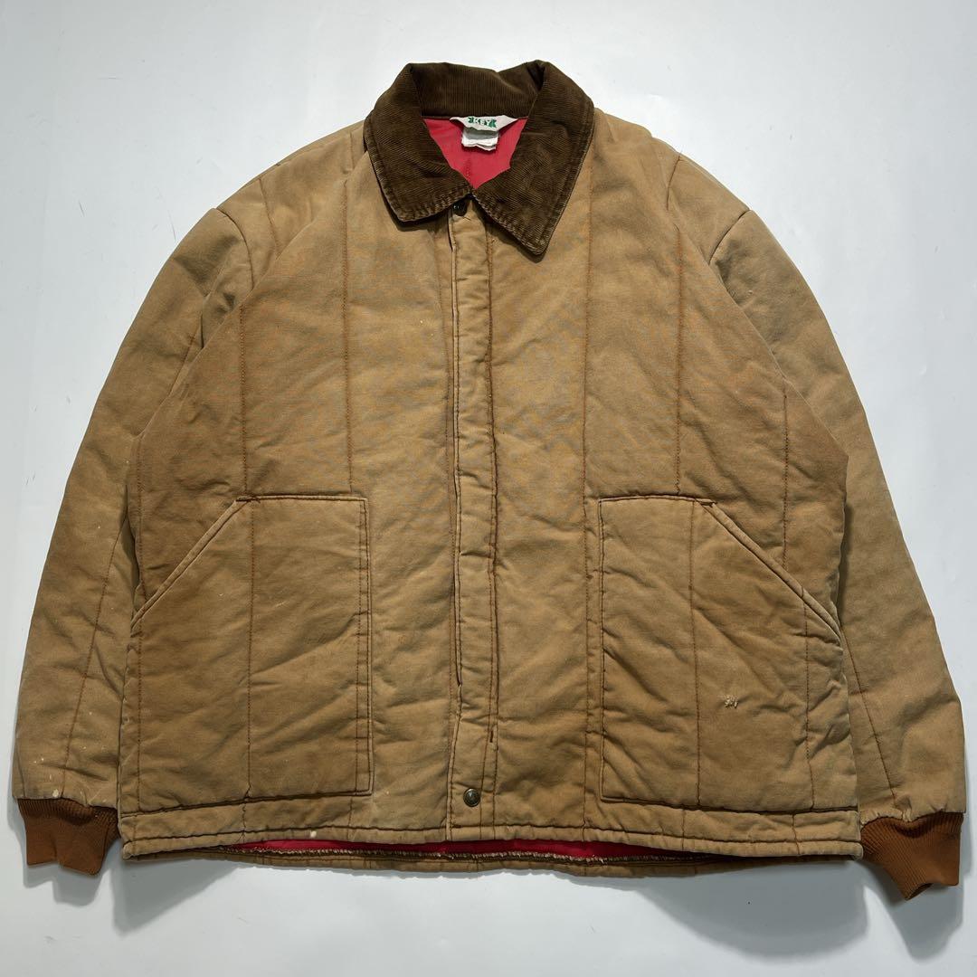 80s KEY キー USA製 ダックジャケット 2XL 茶系 中綿 7731