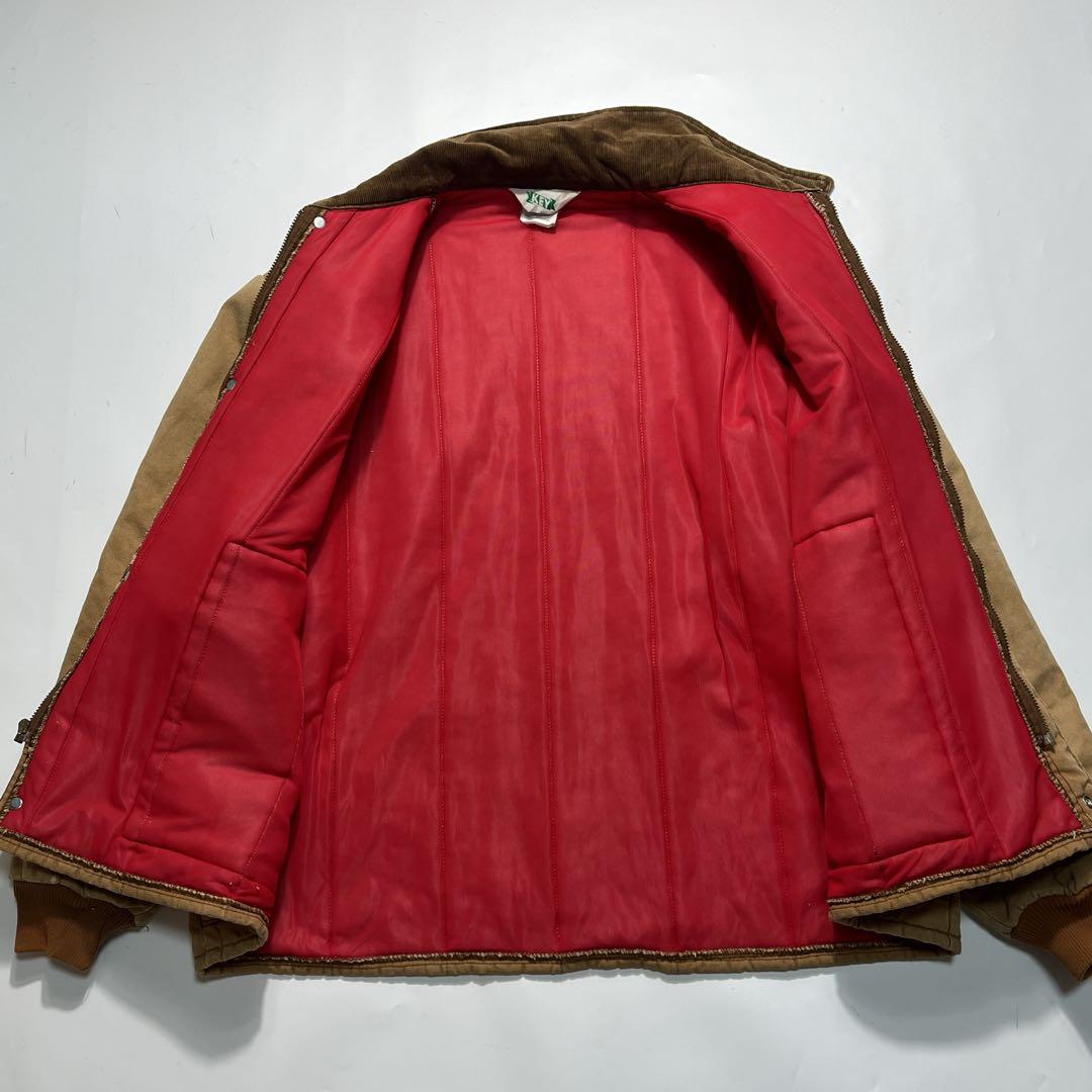 80s KEY キー USA製 ダックジャケット 2XL 茶系 中綿 7731
