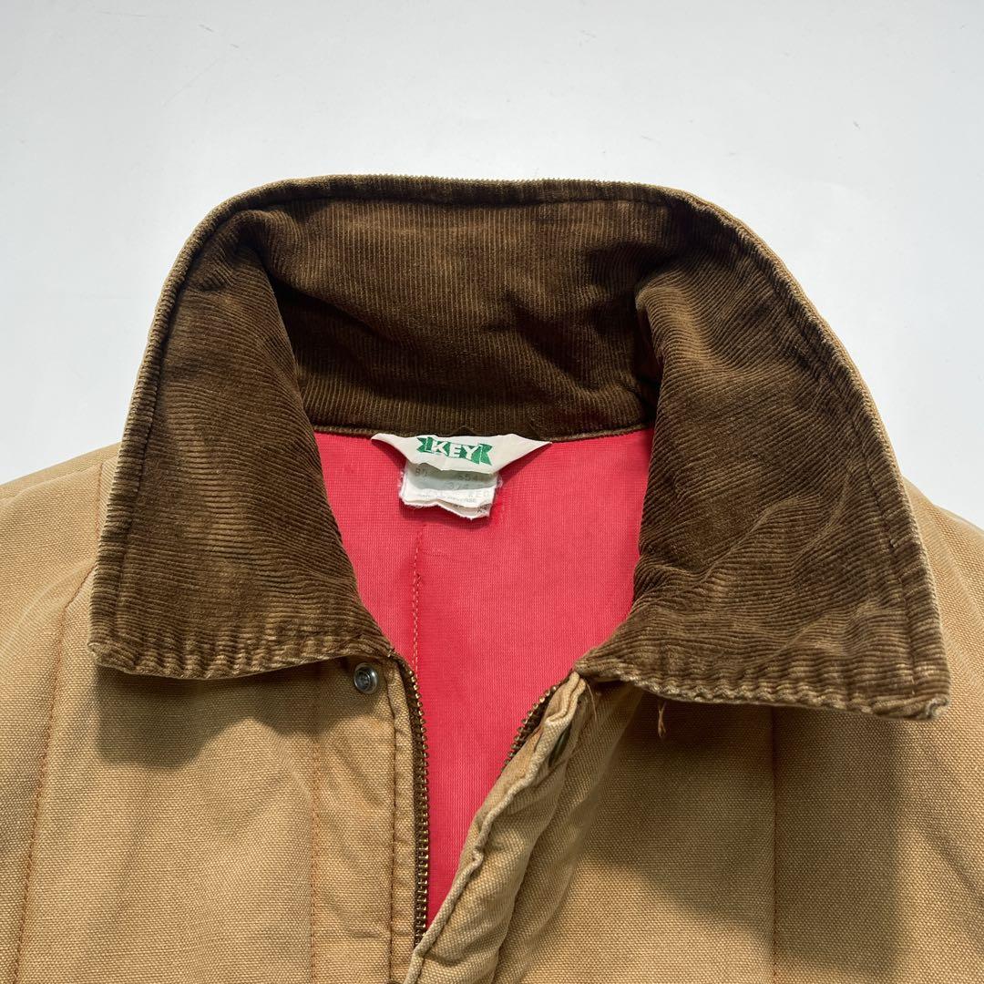 80s KEY キー USA製 ダックジャケット 2XL 茶系 中綿 7731