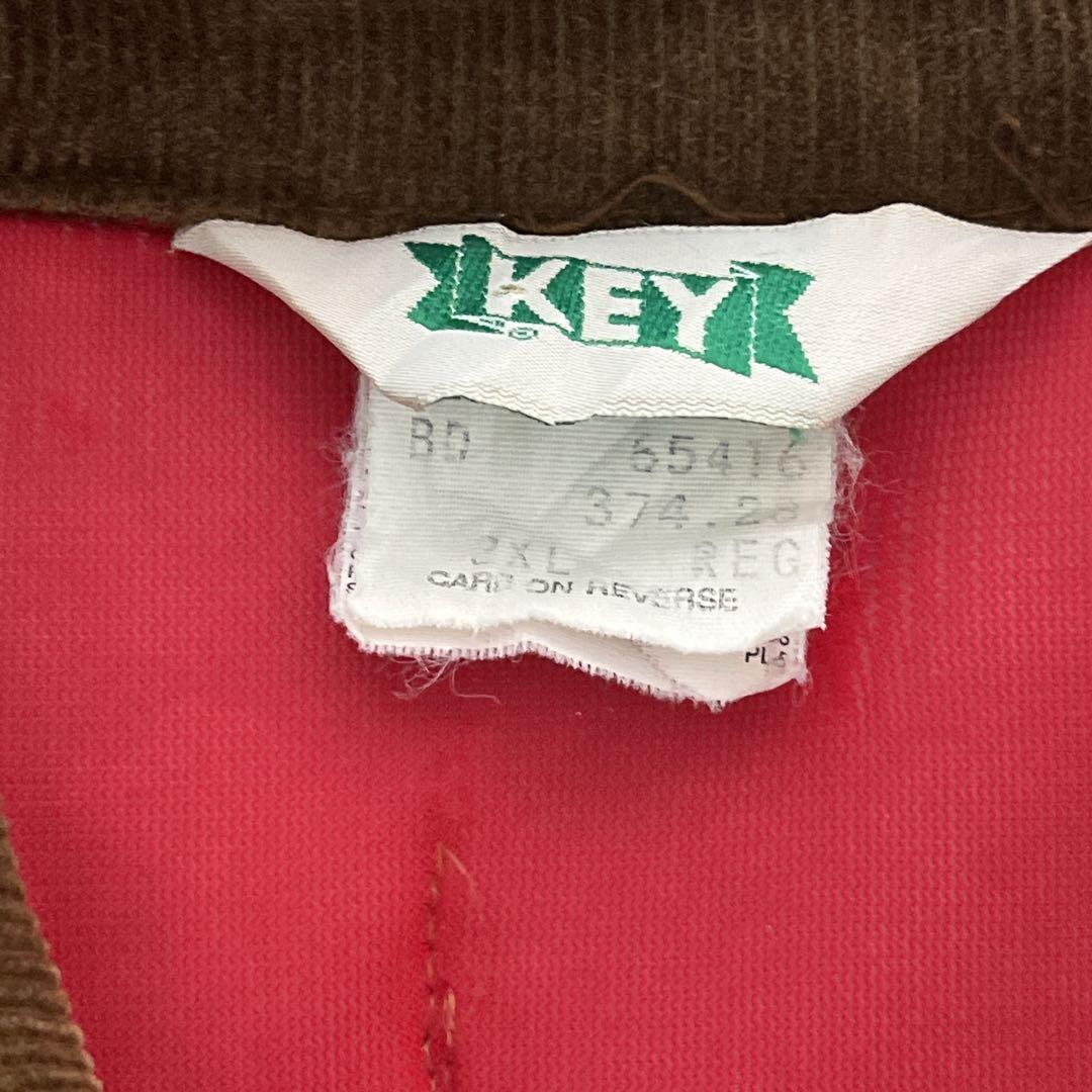 80s KEY キー USA製 ダックジャケット 2XL 茶系 中綿 7731