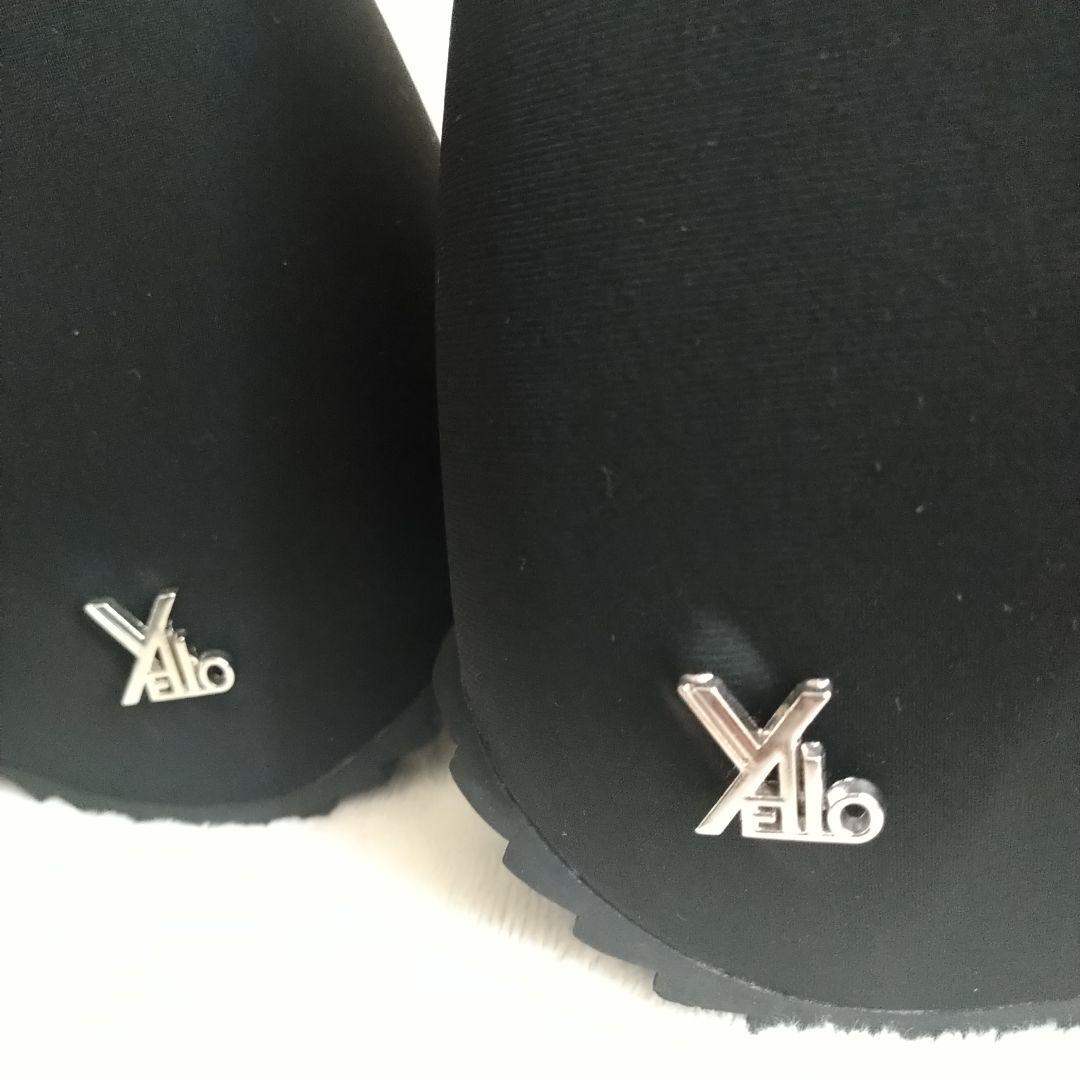 YELLO TOKYO ショートブーツ 厚底 黒 L ソックスブーツ