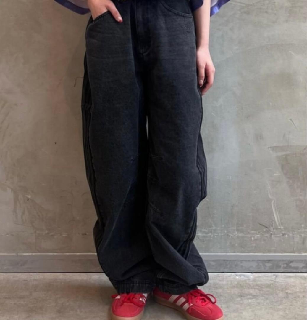 新品25】ADILENIUMシーズン3 バナナフィット ウォッシュドデニムパンツ