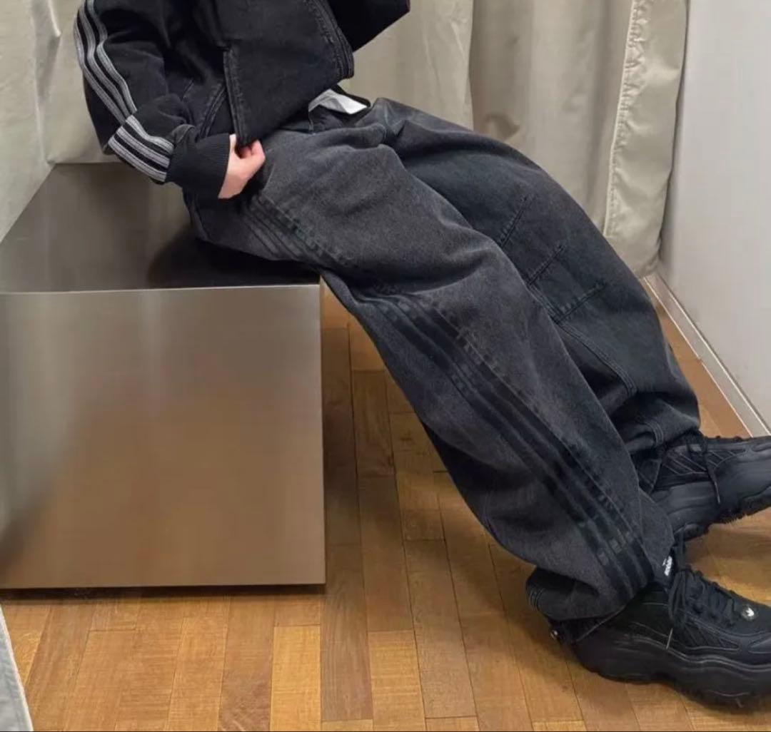 新品25】ADILENIUMシーズン3 バナナフィット ウォッシュドデニムパンツ