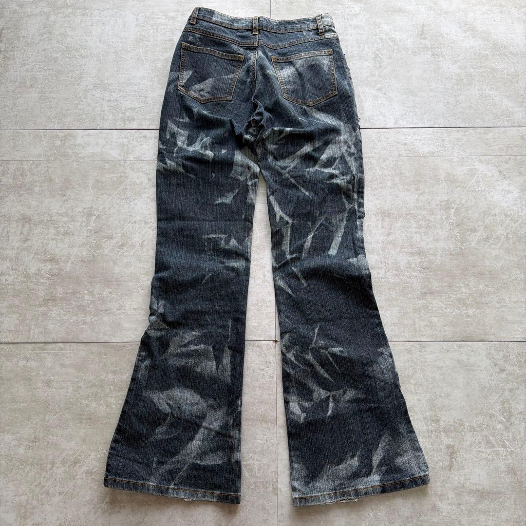 パンツ 00s Flare Denim Lace Beads Gimmick Y2K