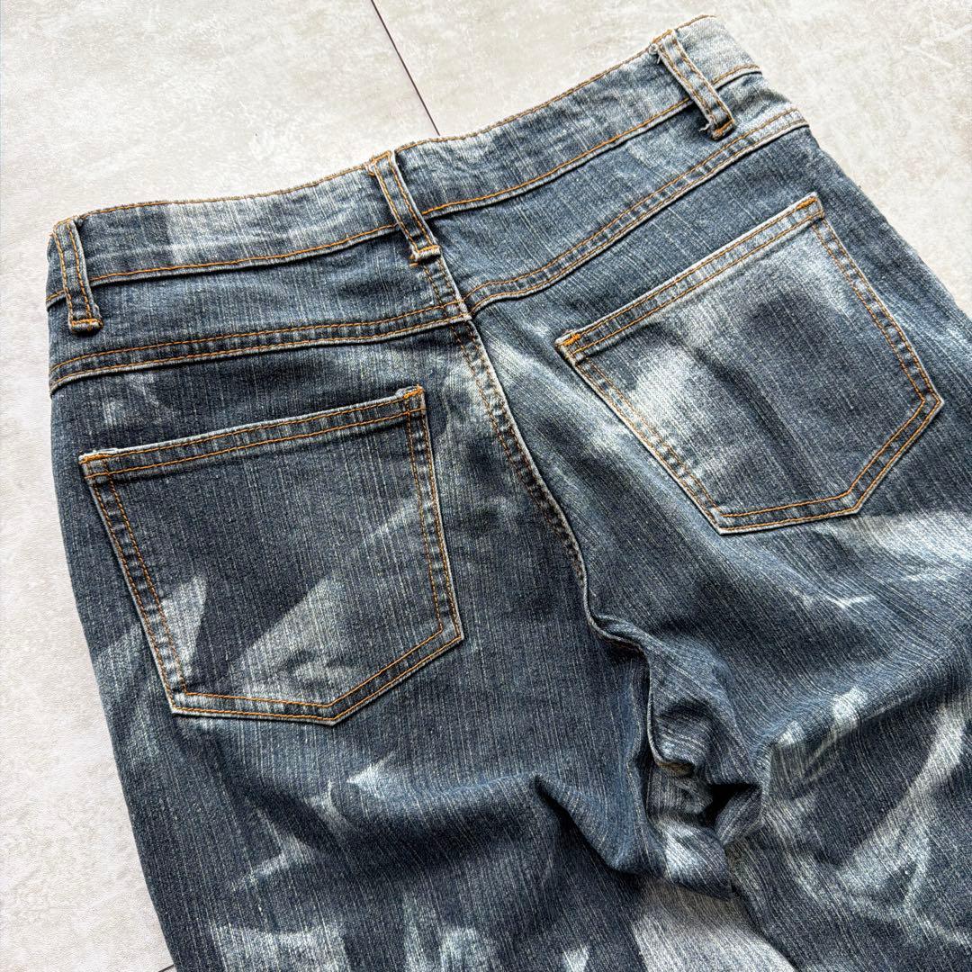 パンツ 00s Flare Denim Lace Beads Gimmick Y2K