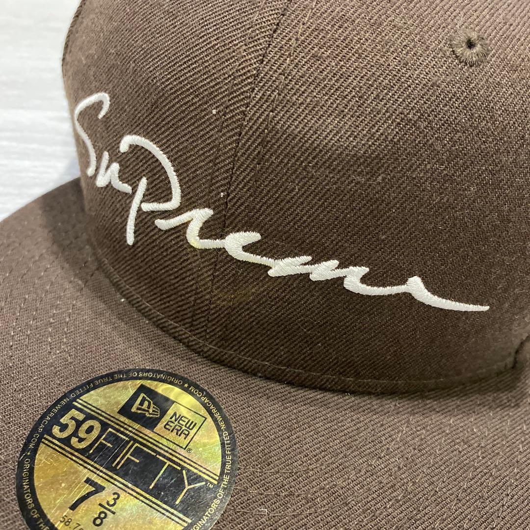 Supreme 59FIFTY ブラウン キャップ 7 3/8