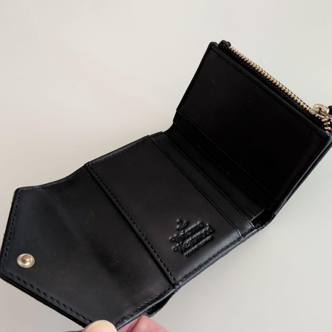 c*i様 ヴィヴィアンウエストウッド 黒 三つ折財布 ゴールド メタルオーブ 三