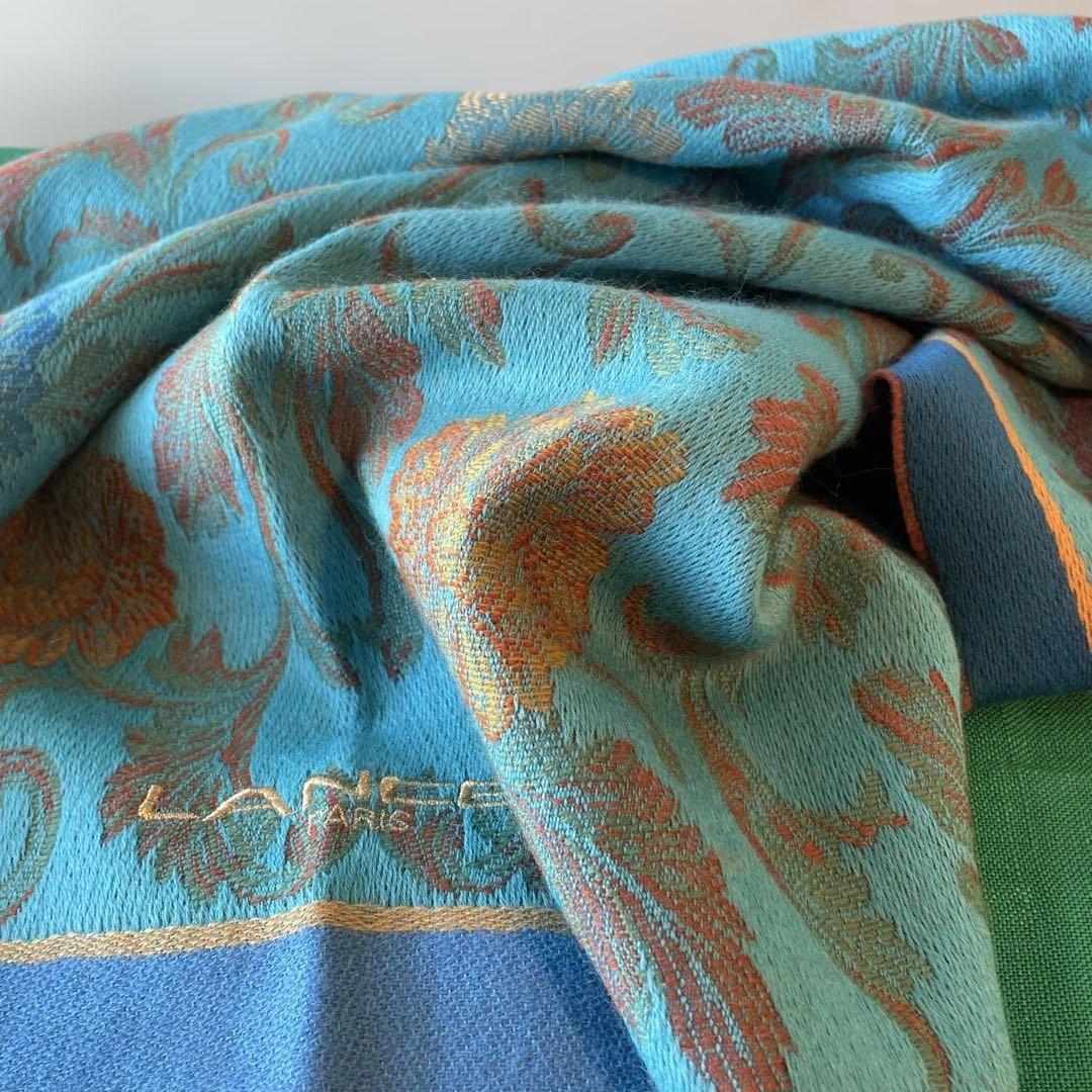 L ANCE L シルクwool ストール　横68縦120㎝　房約6㎝