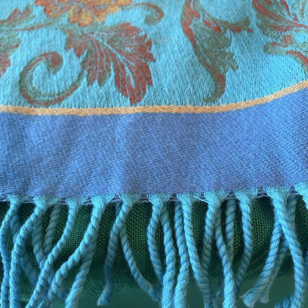 L ANCE L シルクwool ストール　横68縦120㎝　房約6㎝