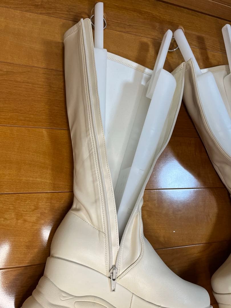 【R&E】厚底ラバーStormストレッチロングブーツ