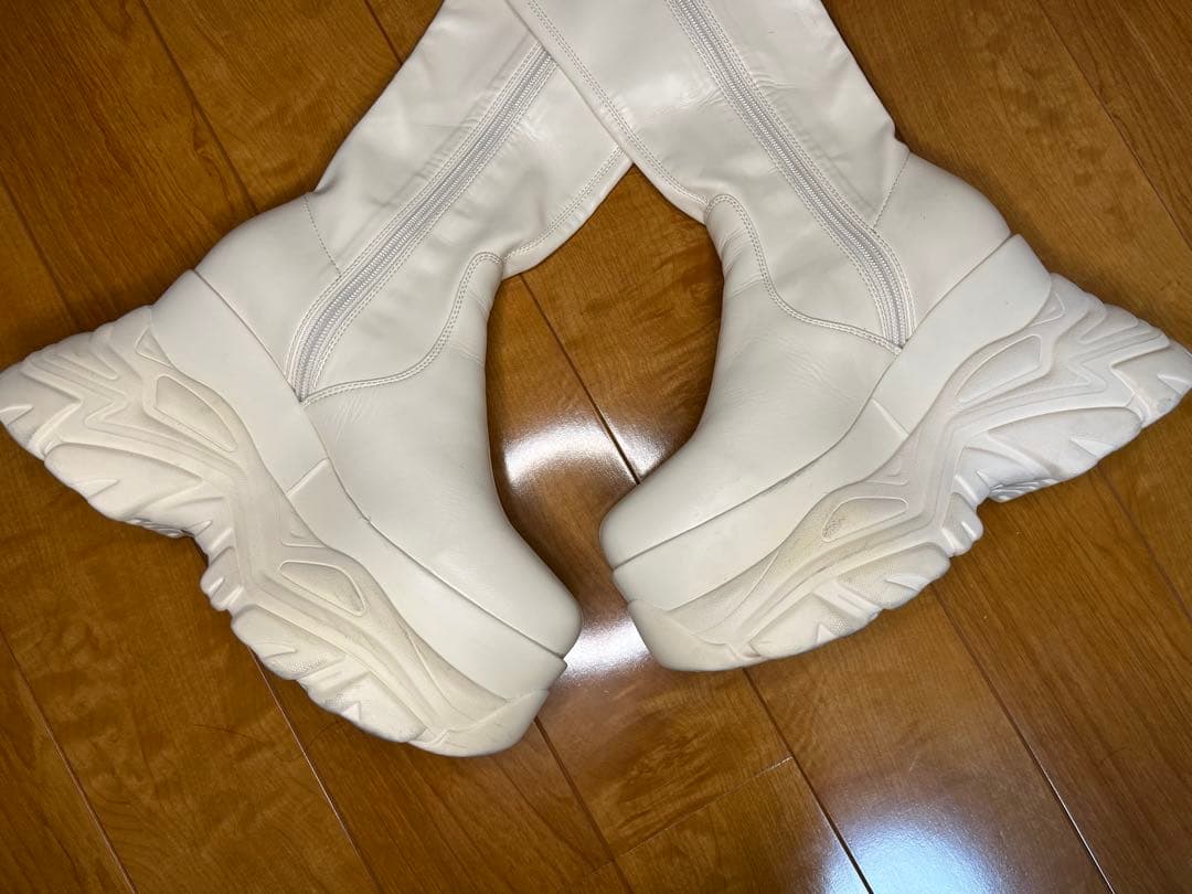 【R&E】厚底ラバーStormストレッチロングブーツ