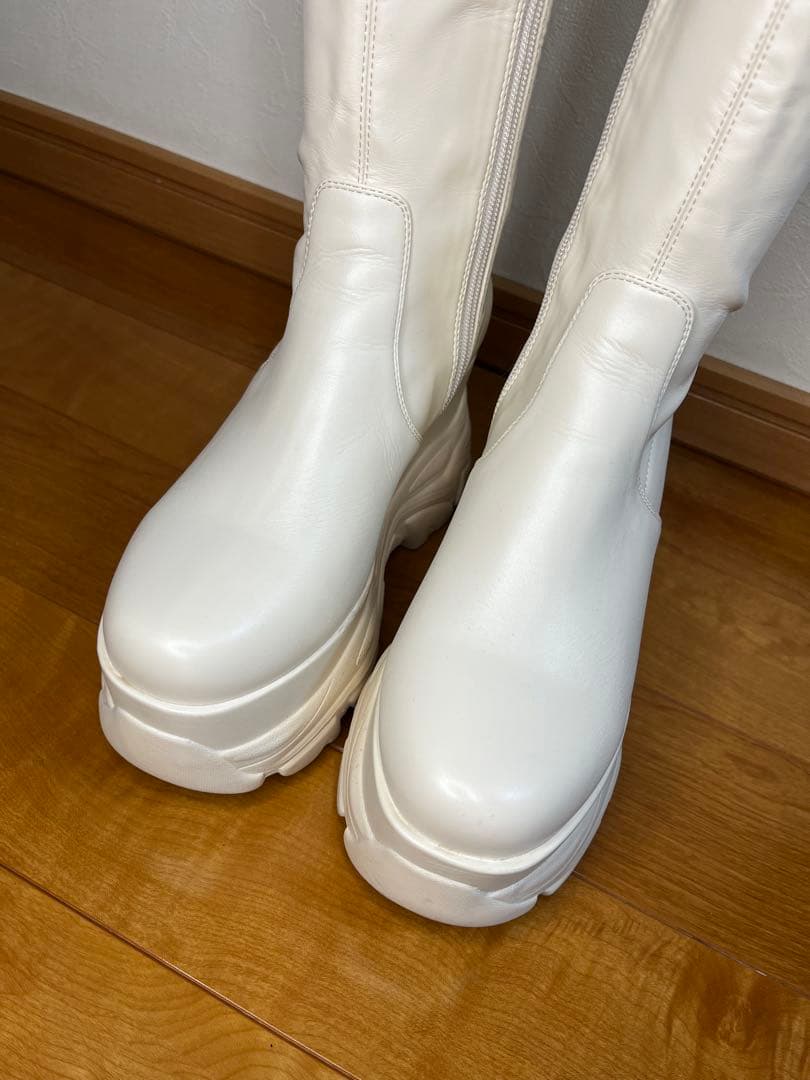 【R&E】厚底ラバーStormストレッチロングブーツ