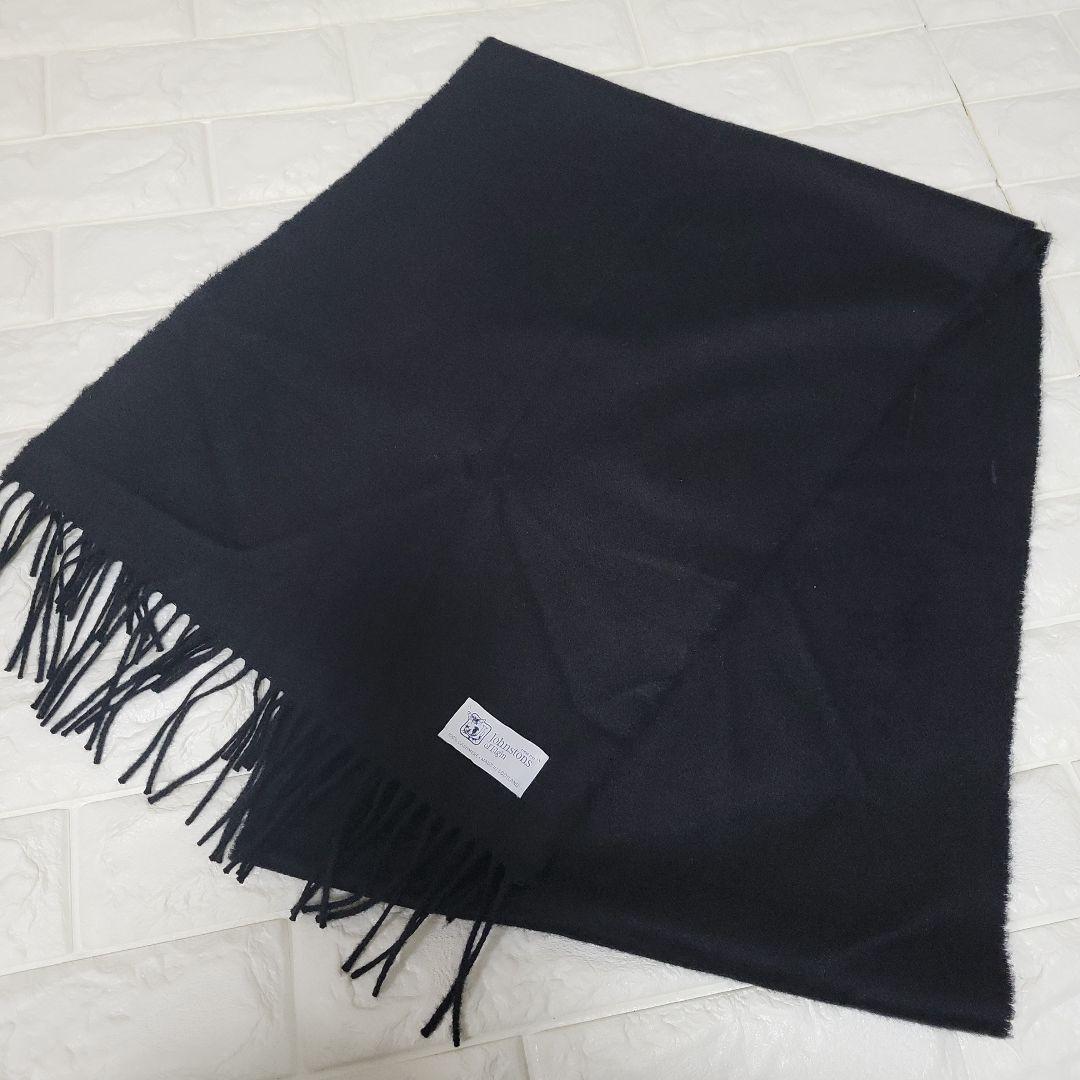 Johnstons of Elgin カシミヤ100% マフラー 黒