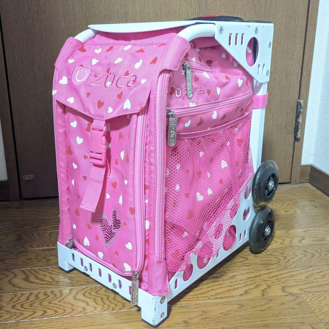 ZUCA ピンク柄 キャリーバッグ　フレーム白