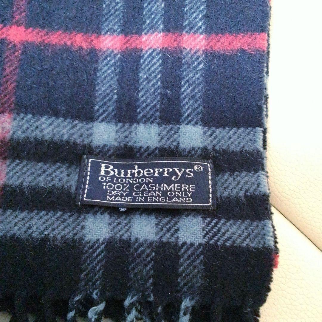 BURBERRY　バーバリー　カシミヤ　　マフラー　ノバチェック　ネイビー