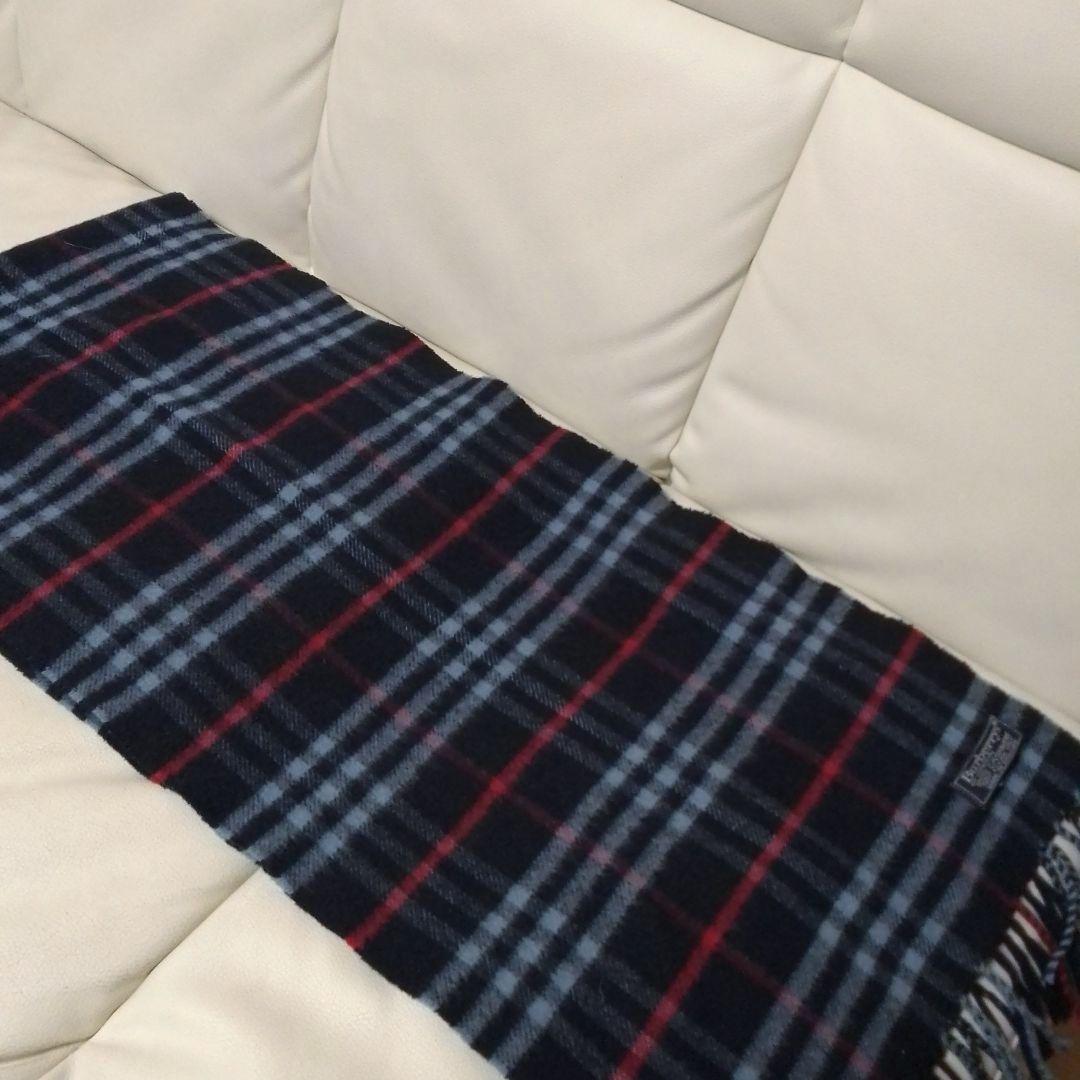 BURBERRY　バーバリー　カシミヤ　　マフラー　ノバチェック　ネイビー