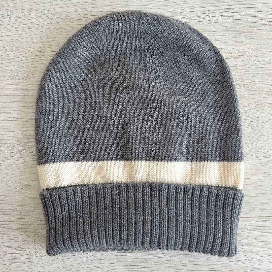 美品 GUCCI グッチ ニットキャップ ビーニー ニット帽 帽子 グレー